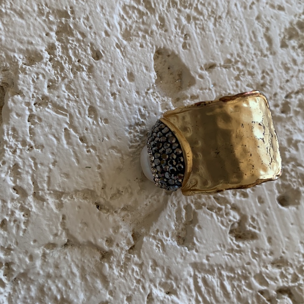 Pearl Ring With Bling Adjustable Ring. - image 4
